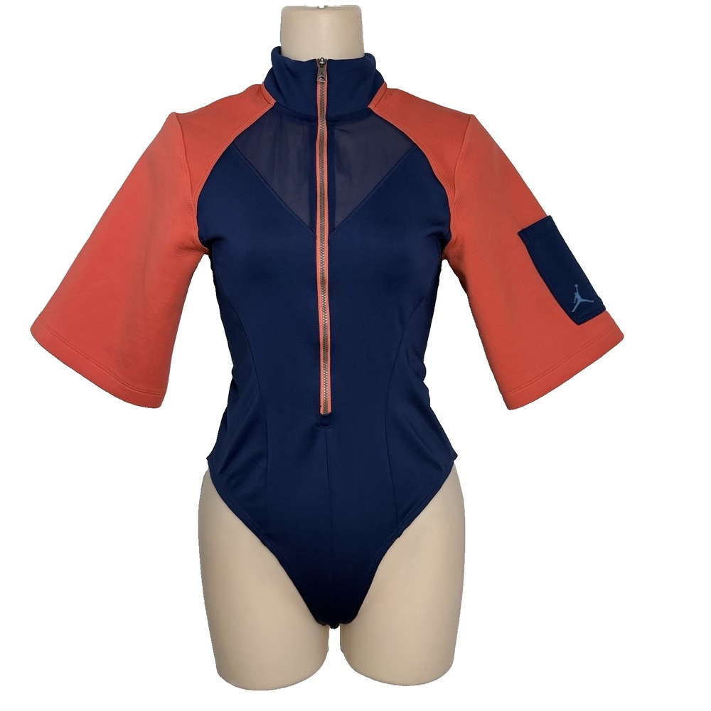 Jordan‎ Next Utility Capsule Bodysuit Blue Void Orange Half Zip Active S